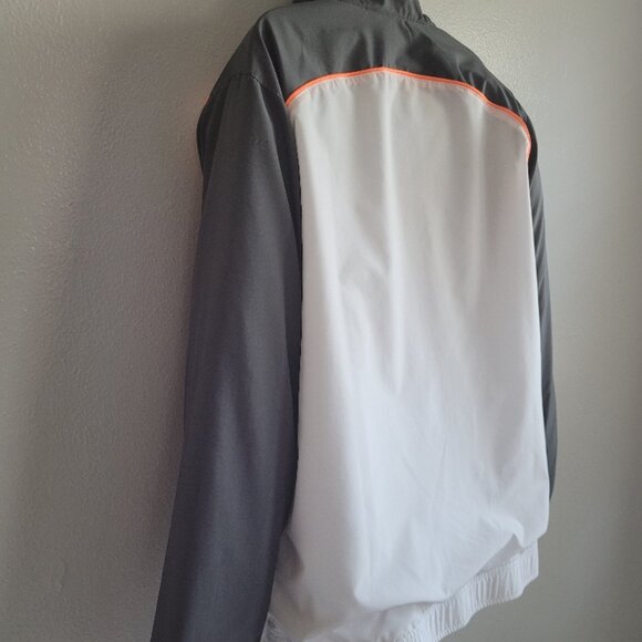 Nike Dri-Fit Gray White Orange Lined Full Zip Windbreaker Mens Medium - Picture 3 of 10